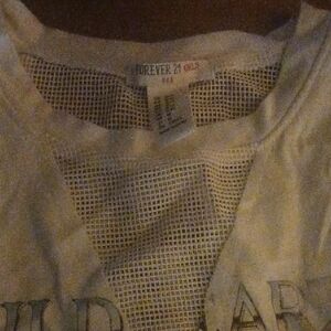 Forever 21 Cream Mesh Tee